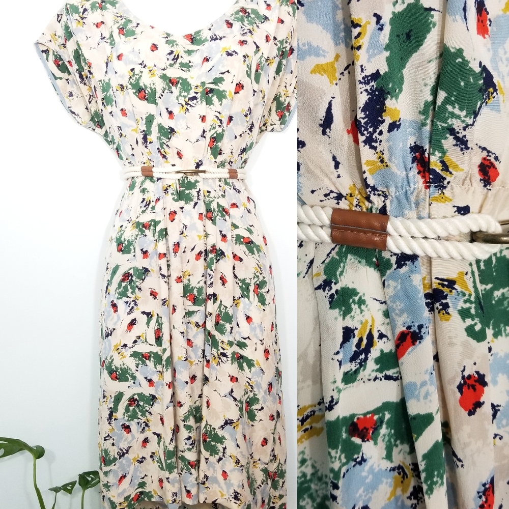 ANTHRO》NEW 100% Silk Odille Feild of Flowers dress